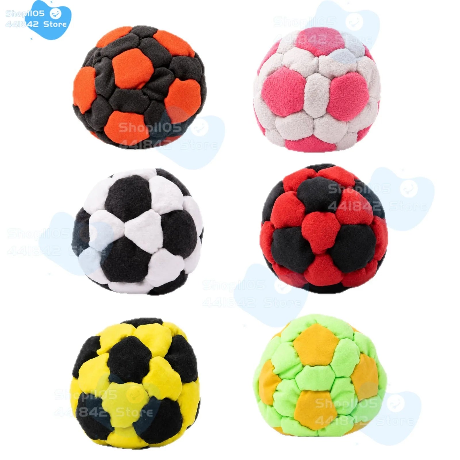 6Pc Handmade Crocheted Hackys Footbag Sacks,Footbag Sacks for Kick Ball,Soft Plush Footbags for Adults,Juggling Balls for Party